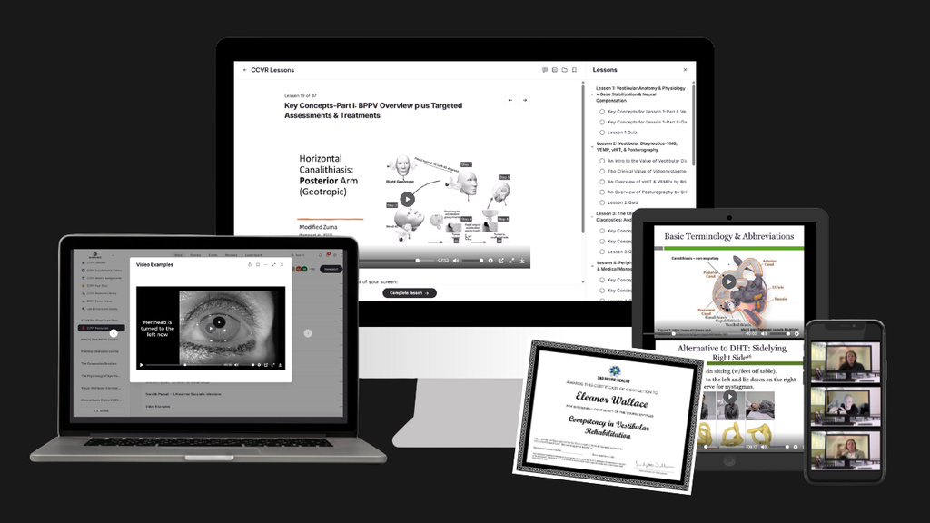 Certificate in Vestibular Rehabilitation (CVR) Course - (Includes All 11 Lessons)