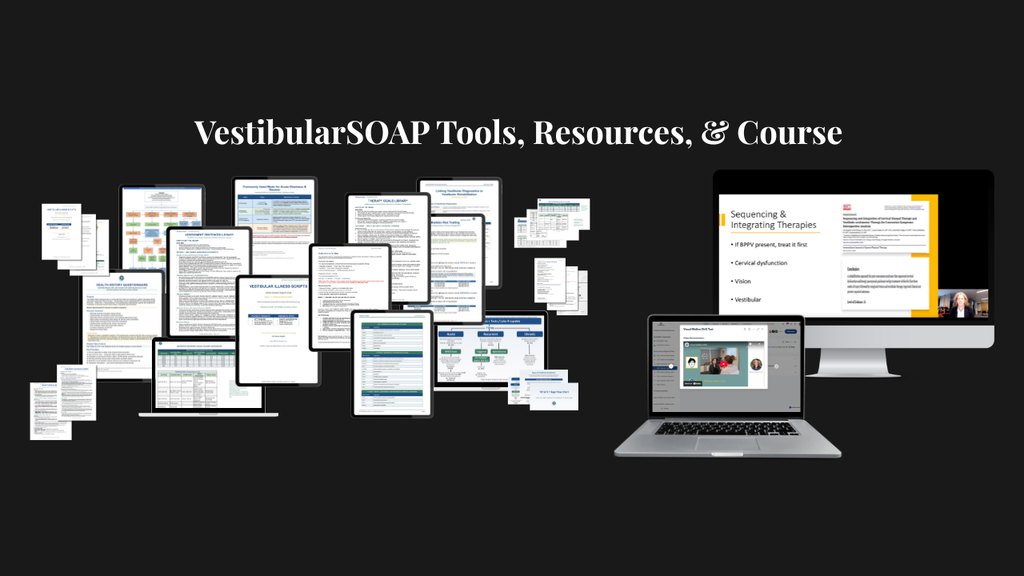 Get 12 VestibularSOAP (Subjective, Objective, Assessment, Plan) Tools + On-Demand Course Videos for just $59!